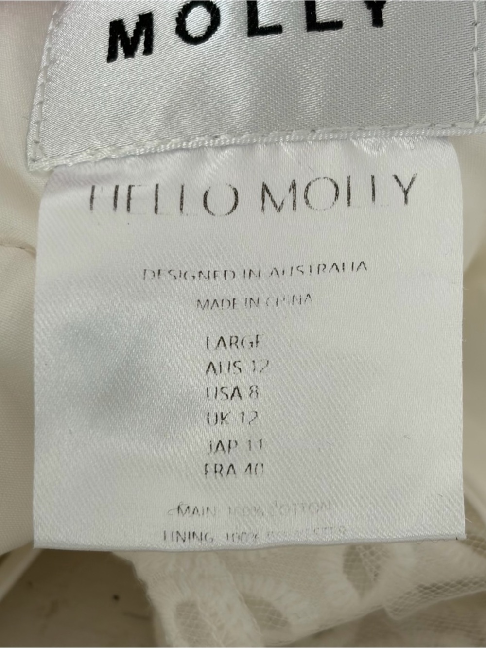 Hello Molly size 8 L.A. On My Mind White Eyelet Ruffle Crop Top Tie Back - Picture 9 of 13